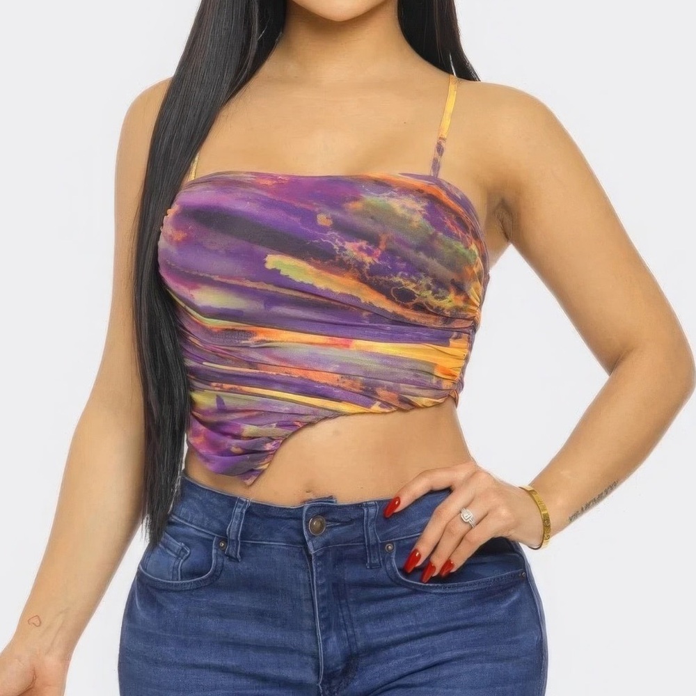 Mesh Print Top - Picture 2 of 6